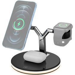 Mobigear LumiStation Mag 3in1 MagSafe Ladestation für iPhone / AirPods & Apple Watch - Schwarz