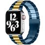 Mobigear Antwerp Edelstahl Apple Watch Armband Faltschließe - 49/46/45/44 mm - Blau / Gold