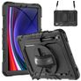 Mobigear SureGrip Xtreme Samsung Galaxy Tab S9 Hülle Kunststoff,Silikon Backcover + Stifthalter + Schulterträger + Ständer - Schwarz