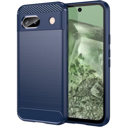 Mobigear Brushed Slim Google Pixel 8a Hülle Flexibles TPU Backcover - Blau