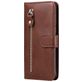 Mobigear Zipper Xiaomi Mi Note 10 Lite Hülle Klapphülle Geldbörse - Braun