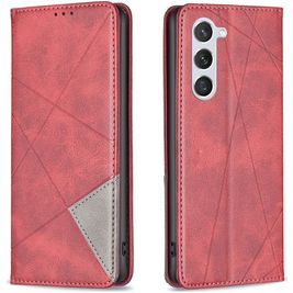 Mobigear Rhombus Slim Samsung Galaxy S25 Hülle Klapphülle - Rot
