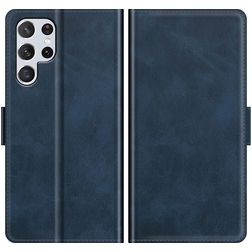 Mobigear Slim Magnet Samsung Galaxy S22 Ultra Hülle Klapphülle Geldbörse - Blau
