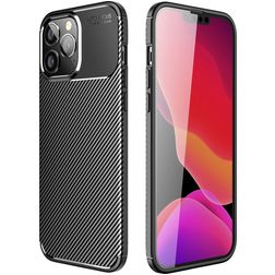 Mobigear Racing iPhone 14 Hülle Flexibles TPU Backcover - Schwarz