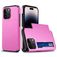 Mobigear Card iPhone 15 Pro Max Hülle Hardcase Backcover Stoßfest mit Kartenhalter - Pink