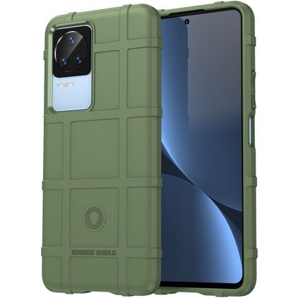 Mobigear Rugged Shield POCO F4 Hülle Flexibles TPU Backcover Stoßfest - Grün