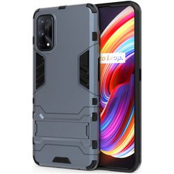 Mobigear Armor Stand Realme 7 Pro Hülle Hardcase Backcover Stoßfest mit Ständer - Blau