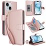 Mobigear Wallet iPhone 15 Plus Hülle Klapphülle Geldbörse - Roségold