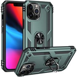 Mobigear Armor Ring iPhone 14 Pro Max Hülle Hardcase Backcover Stoßfest mit Ringhalter - Grün