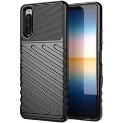 Mobigear Groove Sony Xperia 10 III Hülle Flexibles TPU Backcover - Schwarz