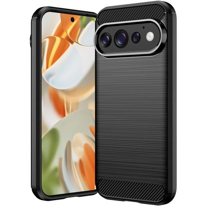 Mobigear Brushed Slim Google Pixel 11 Hülle Flexibles TPU Backcover - Schwarz