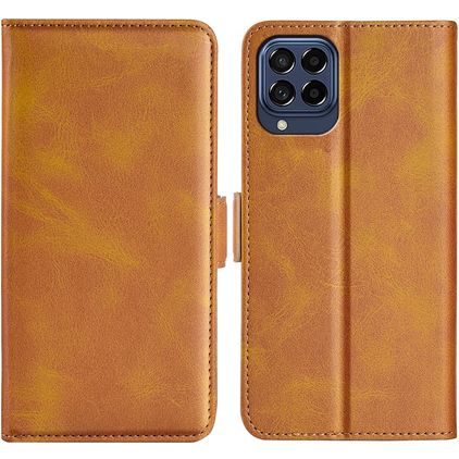 Mobigear Slim Magnet Samsung Galaxy M53 Hülle Klapphülle Geldbörse - Cognac