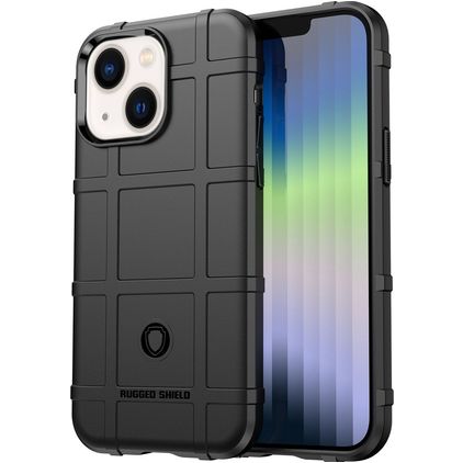 Mobigear Rugged Shield iPhone 14 Plus Hülle Flexibles TPU Backcover Stoßfest - Schwarz