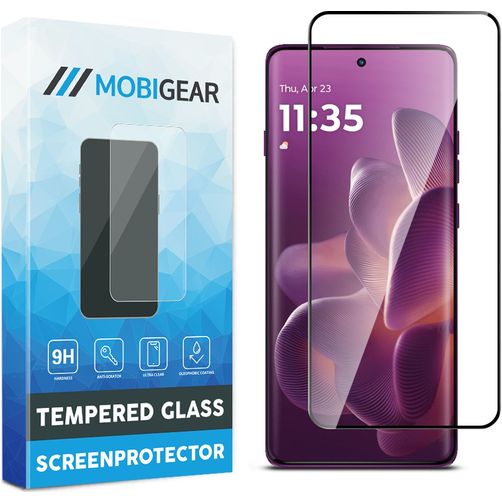 Mobigear Premium Motorola Edge 60 Pro Panzerglas Gehärtetes Glas Displayschutz - Hüllenfreundlich - Schwarz