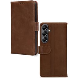 Mobilize Wallet Samsung Galaxy A14 Hülle Echtes Leder Klapphülle Geldbörse - Braun