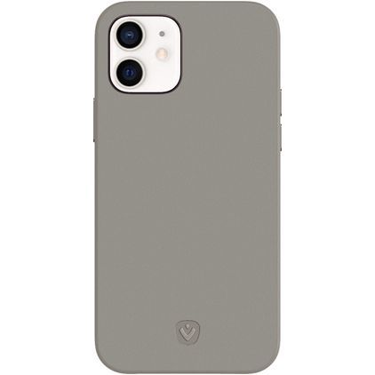 Valenta Snap Luxe iPhone 12 Mini Hülle Echtes Leder Backcover - Grau