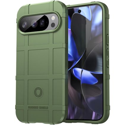 Mobigear Rugged Shield Google Pixel 10 Pro Hülle Flexibles TPU Backcover Stoßfest - Grün