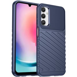 Mobigear Groove Samsung Galaxy A24 Hülle Flexibles TPU Backcover - Blau