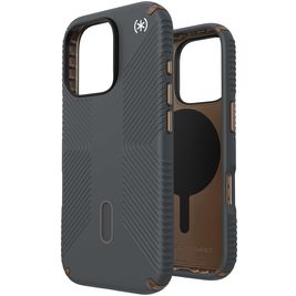 Speck Presidio2 Grip iPhone 16 Pro MagSafe Hülle Hardcase Backcover Stoßfest - Charcoal Grey