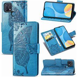 Mobigear Butterfly OPPO A15 Hülle Klapphülle Geldbörse - Blau