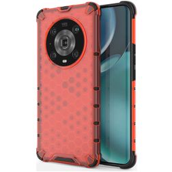 Mobigear Honeycomb HONOR Magic 4 Pro Hardcase Backcover Shockproof - Rot