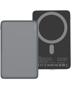 Valenta Ultra Slim Single USB-C Powerbank 5.000 mAh 15W - MagSafe Kompatibel - Grau