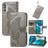 Mobigear Butterfly Motorola Moto G52 Hülle Klapphülle Geldbörse - Grau
