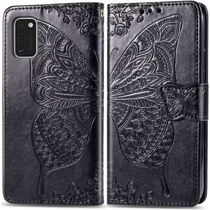 Mobigear Butterfly Samsung Galaxy A41 Hülle Klapphülle Geldbörse - Schwarz