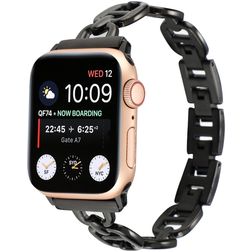 Mobigear Paris Edelstahl Apple Watch Armband Faltschließe - 42/41/40/38 mm - Schwarz