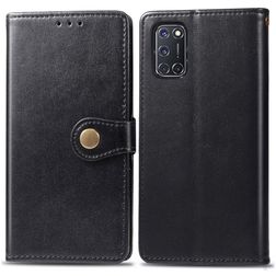 Mobigear Snap Button OPPO A72 Hülle Klapphülle Geldbörse - Schwarz