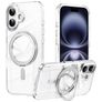 Mobigear Frosted Mag iPhone 17 MagSafe Hülle Hardcase Backcover mit Ständer - Silber