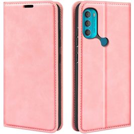Mobigear Retro Slim Motorola Moto G71 5G Hülle Klapphülle Geldbörse - Pink