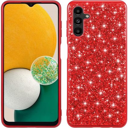 Mobigear Glitter Samsung Galaxy A54 Hülle Hardcase Backcover - Rot