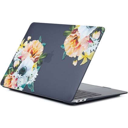 Mobigear Design MacBook Pro 15 Zoll (2008-2012) Hardcase Hülle MacBook Case - Blumen Schwarz - Model A1260 / A1286