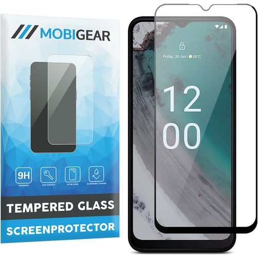 Mobigear Premium Nokia C32 Panzerglas Gehärtetes Glas Displayschutz - Hüllenfreundlich - Schwarz