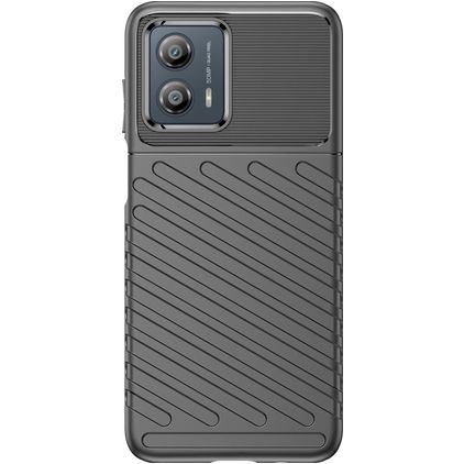 Mobigear Groove Motorola Moto G53 5G Hülle Flexibles TPU Backcover - Schwarz