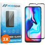 Mobigear Premium Motorola Moto E7 Plus Panzerglas Gehärtetes Glas Displayschutz - Hüllenfreundlich - Schwarz (3er Pack)