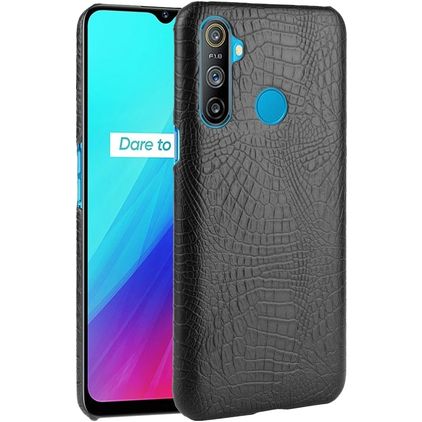 Mobigear Croco Realme C3 Hülle Hardcase Backcover - Schwarz