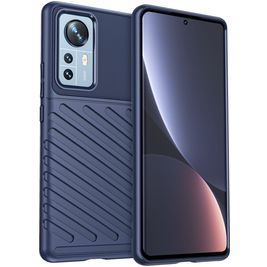 Mobigear Groove Xiaomi 12 Pro Hülle Flexibles TPU Backcover - Blau