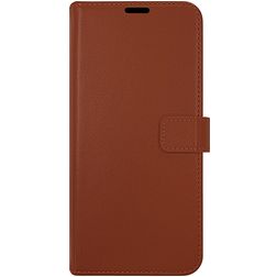 Valenta Gel Skin Samsung Galaxy A14 Hülle Echtes Leder Klapphülle Geldbörse - Braun