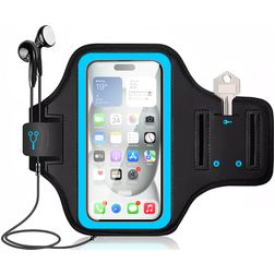Mobigear Go Active Handyhalterung Joggen Realme 12 Pro Sporthülle Neopren Sportarmband - Blau