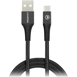 Mobilize Strong Nylon USB-A auf USB-C Kabel 1 Meter - Schwarz