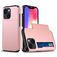 Mobigear Card iPhone 15 Plus Hülle Hardcase Backcover Stoßfest mit Kartenhalter - Roségold