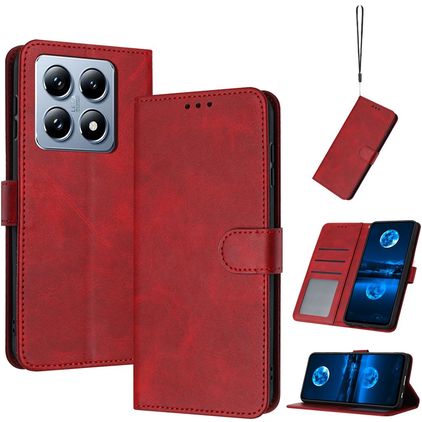 Mobigear Wallet Xiaomi 14T Hülle Klapphülle Geldbörse - Rot