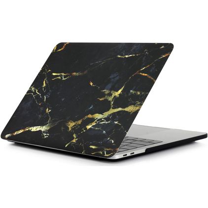 Mobigear Marble MacBook Pro 16 Zoll (2021-2026) Hardcase Hülle MacBook Case - Schwarz / Braun - Model A2485 / A2780 / A2991 / A3186 / A3428 / A3429