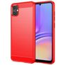 Mobigear Brushed Slim Samsung Galaxy A05 Hülle Flexibles TPU Backcover - Rot
