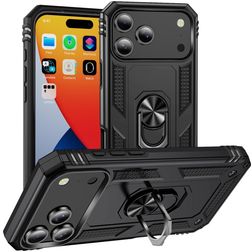 Mobigear Armor Ring iPhone 18 Pro Max Hülle Hardcase Backcover Stoßfest mit Ringhalter - Schwarz
