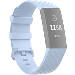Mobigear Cross Silikon Fitbit Charge 4 Armband Dornschließe - Babyblau