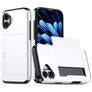 Mobigear Card iPhone 18 Hülle Hardcase Backcover Stoßfest mit Kartenhalter - Weiß