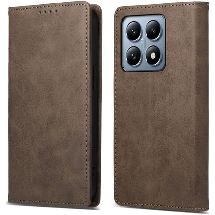 Mobigear Wallet Xiaomi 14T Pro Hülle Klapphülle Geldbörse - Braun